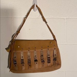 Suede purse no name VGC shoulder bag tan